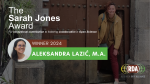 Aleksandra Lazić je dobitnica nagrade Sarah Jones za 2024. godinu!